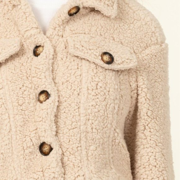 RELISTED Teddy Bear Plush Shacket Button Down Jacket - Picture 5 of 5